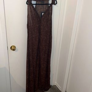 Pretty little thing, chocolate croc print maxi dress curve